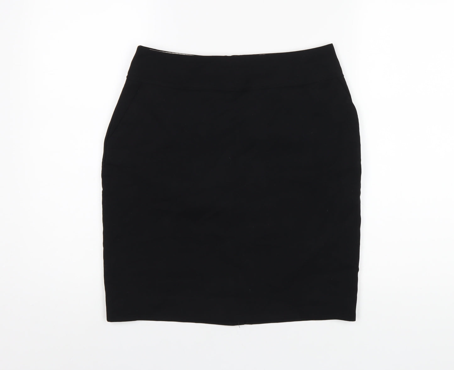 H&M Womens Black Polyester Straight & Pencil Skirt Size 10 Zip