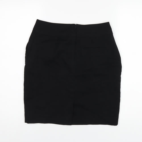 H&M Womens Black Polyester Straight & Pencil Skirt Size 10 Zip