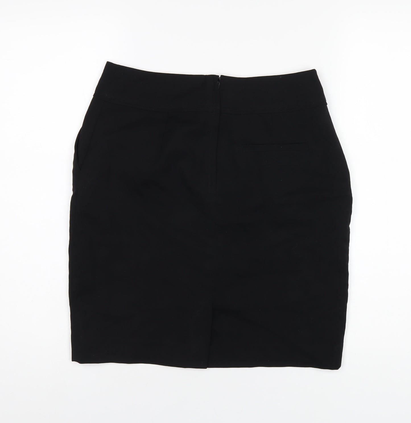 H&M Womens Black Polyester Straight & Pencil Skirt Size 10 Zip