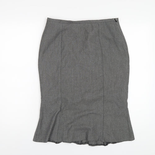 For Women Womens Grey Polyester A-Line Skirt Size 12 Zip