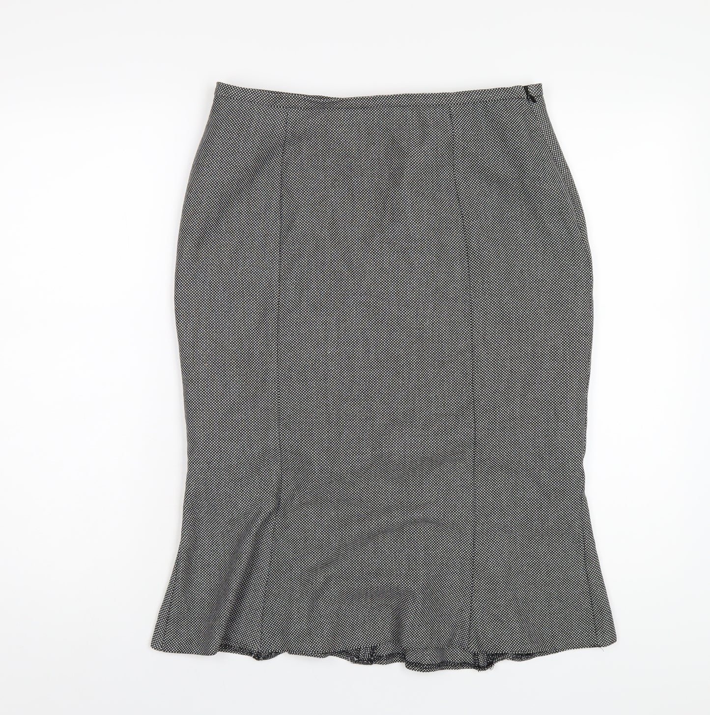 For Women Womens Grey Polyester A-Line Skirt Size 12 Zip