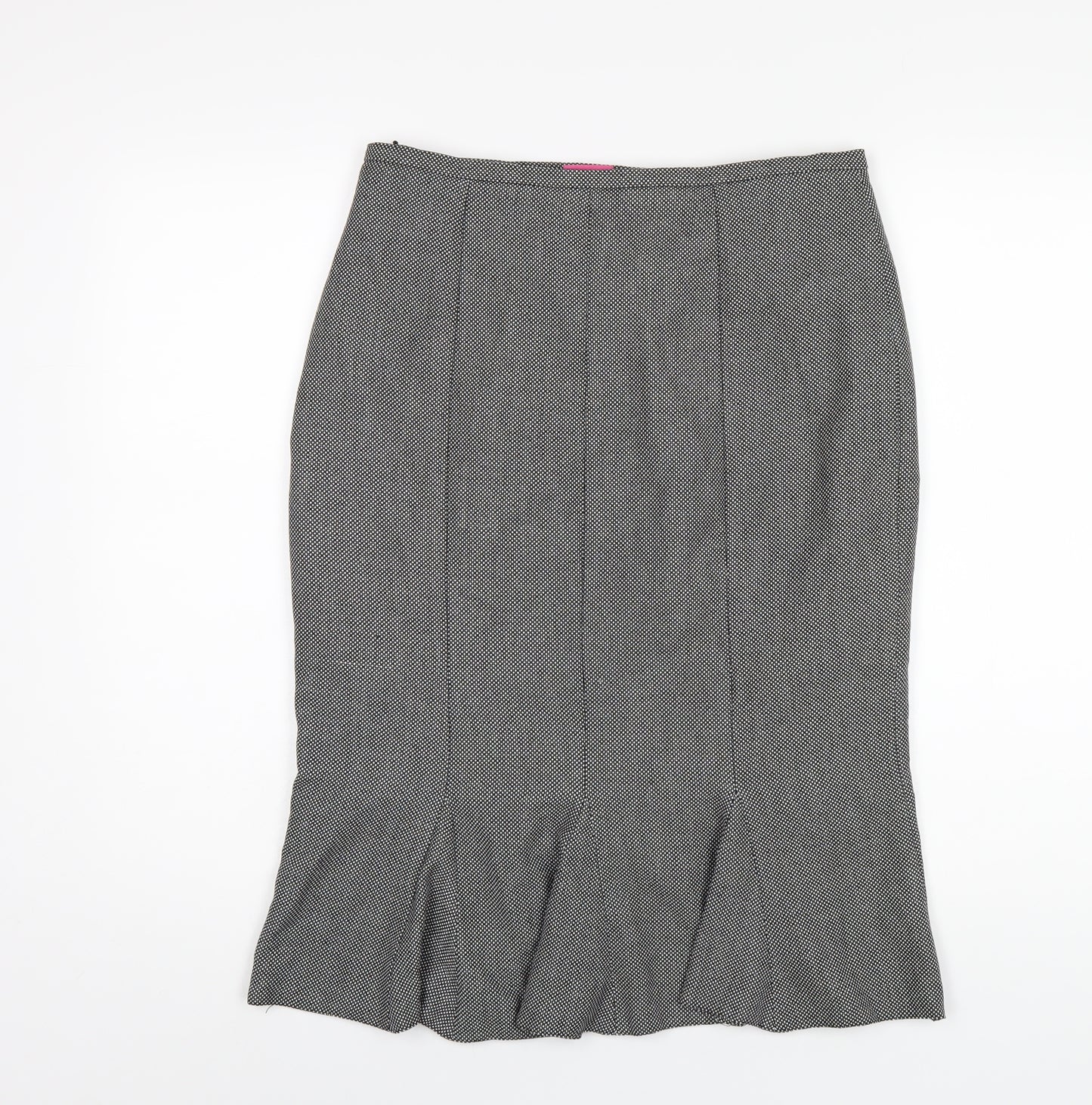 For Women Womens Grey Polyester A-Line Skirt Size 12 Zip