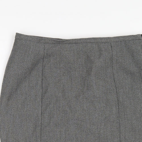 For Women Womens Grey Polyester A-Line Skirt Size 12 Zip