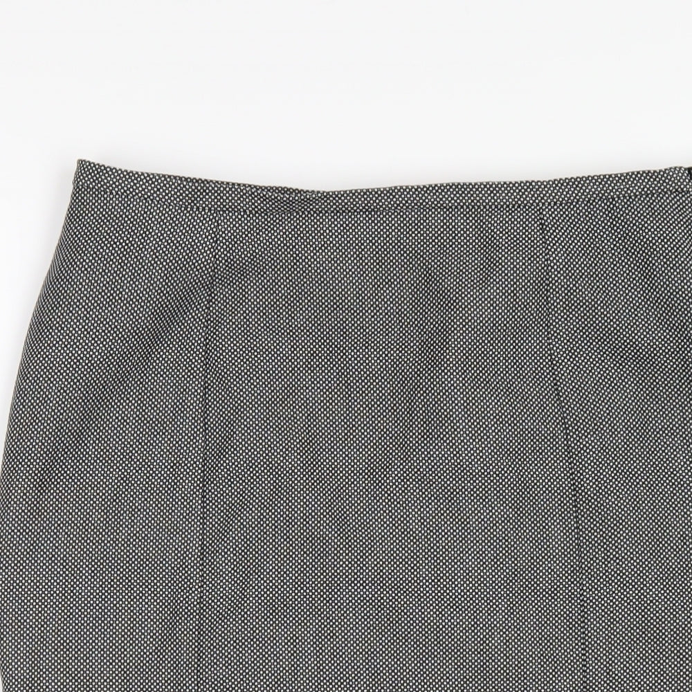 For Women Womens Grey Polyester A-Line Skirt Size 12 Zip