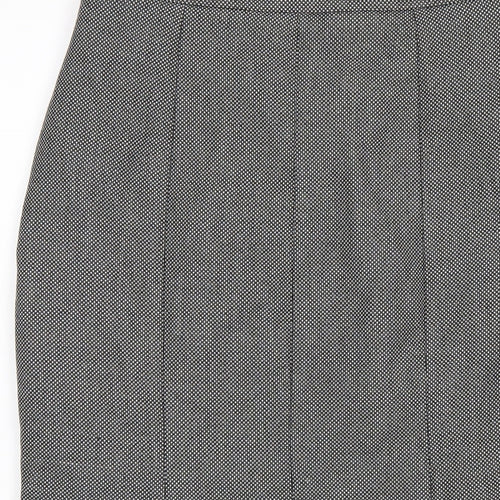 For Women Womens Grey Polyester A-Line Skirt Size 12 Zip