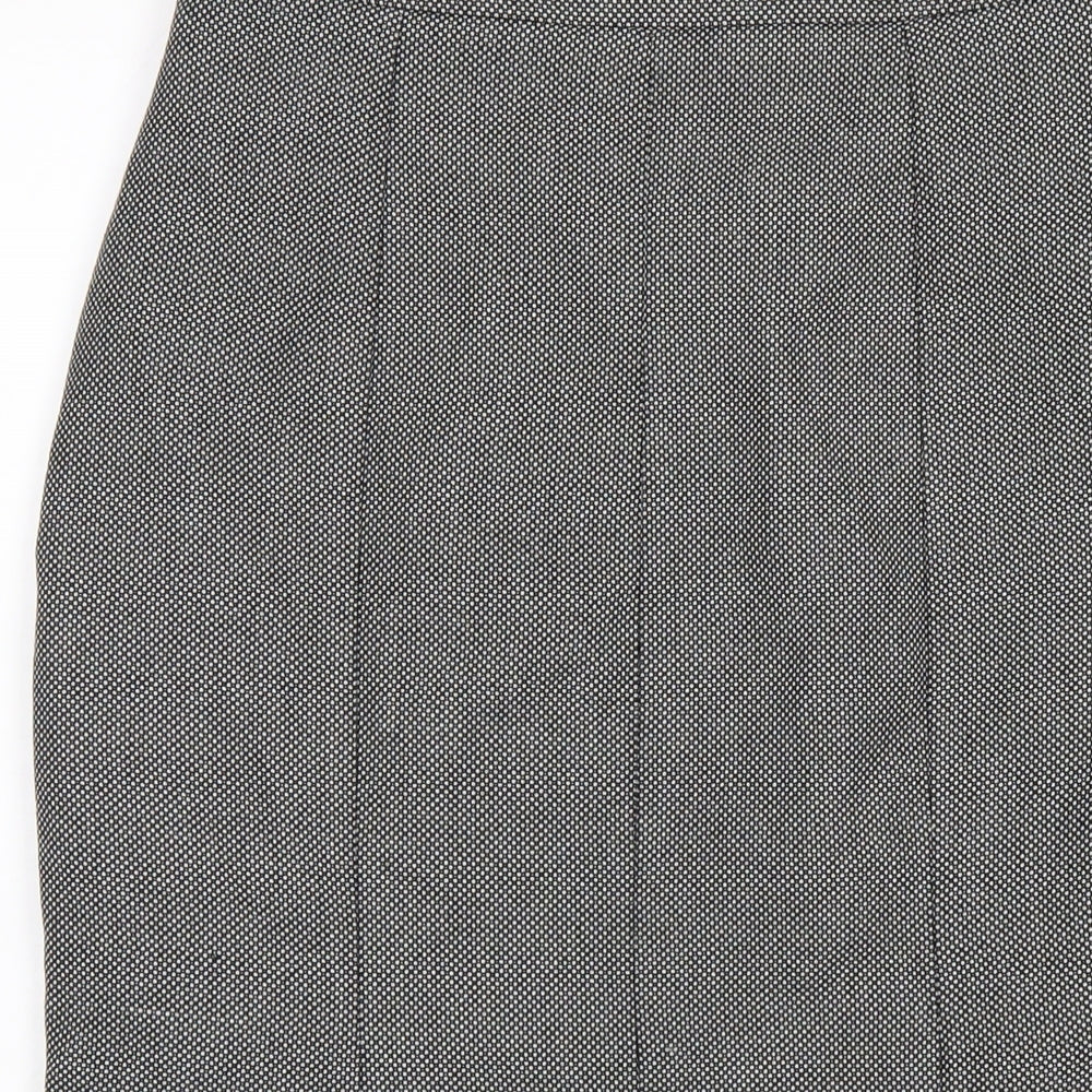 For Women Womens Grey Polyester A-Line Skirt Size 12 Zip