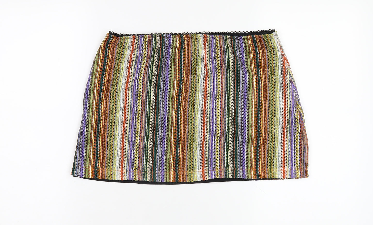 Urban Outfitters Womens Multicoloured Striped Polyester Mini Skirt Size L