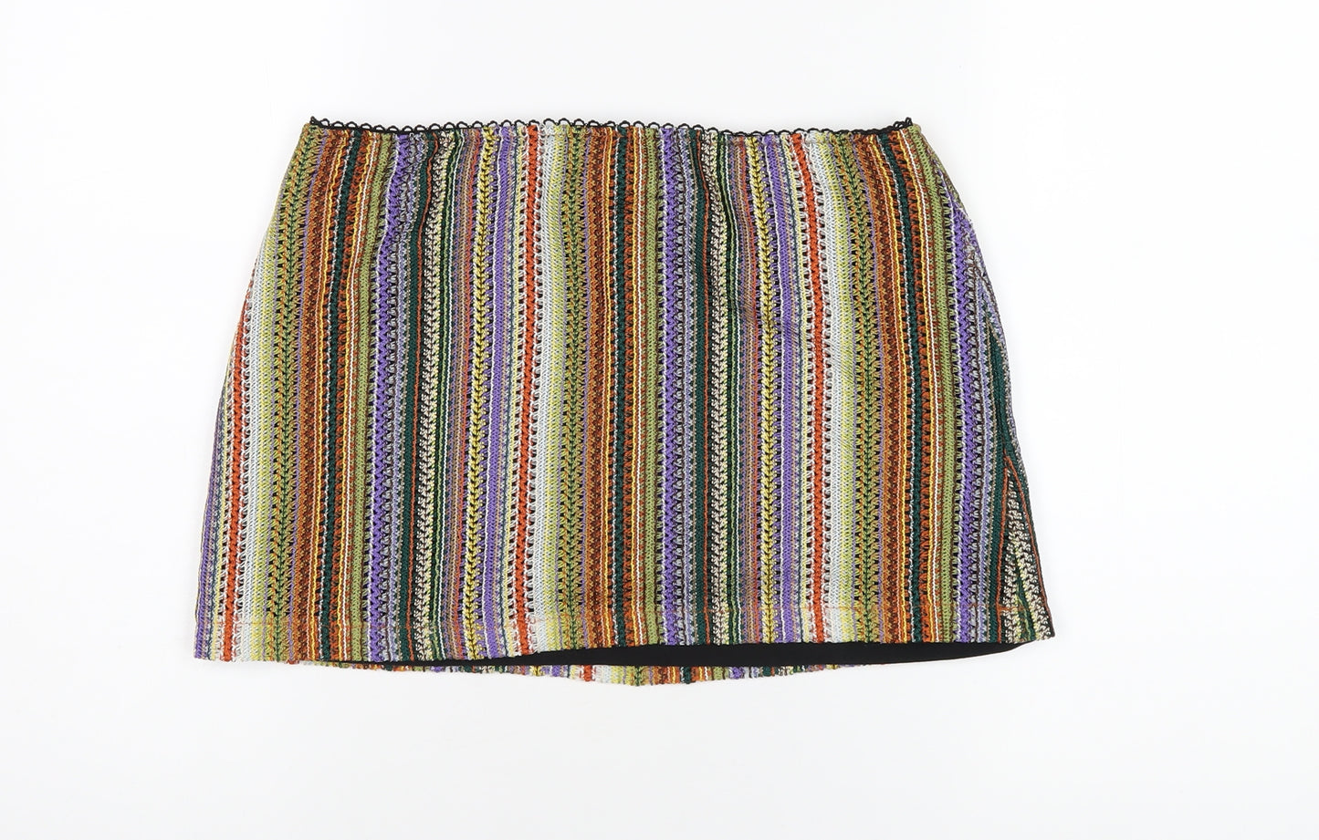 Urban Outfitters Womens Multicoloured Striped Polyester Mini Skirt Size L