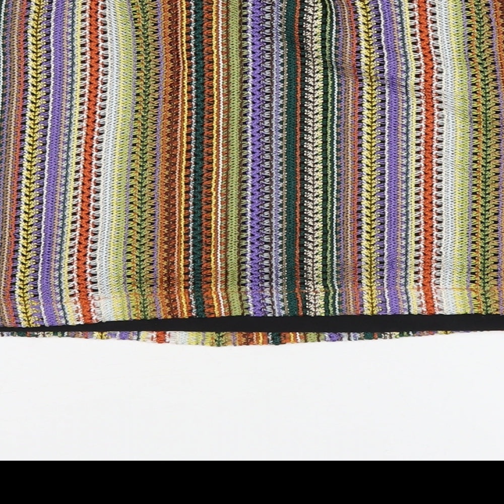 Urban Outfitters Womens Multicoloured Striped Polyester Mini Skirt Size L