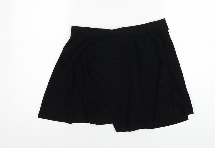 Henry Holland Womens Black Polyester A-Line Skirt Size 14