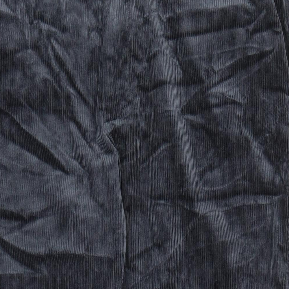 Marks and Spencer Mens Blue Cotton Trousers Size 40 in L33 in Regular Zip - Pockets