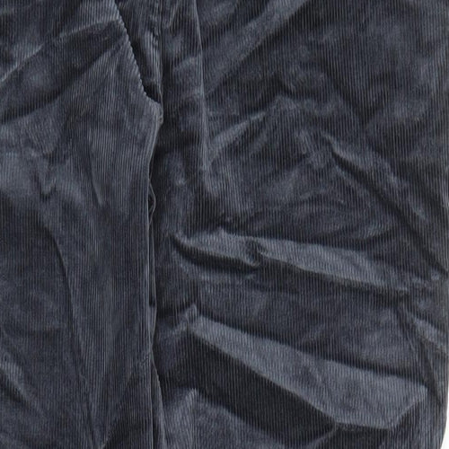 Marks and Spencer Mens Blue Cotton Trousers Size 40 in L33 in Regular Zip - Pockets