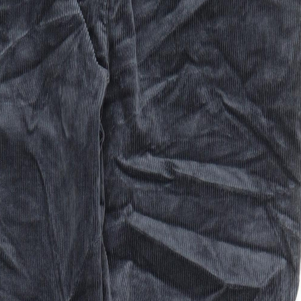 Marks and Spencer Mens Blue Cotton Trousers Size 40 in L33 in Regular Zip - Pockets