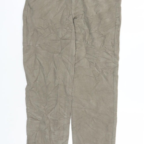 Marks and Spencer Mens Beige Cotton Trousers Size 30 in L33 in Regular Zip - Pockets