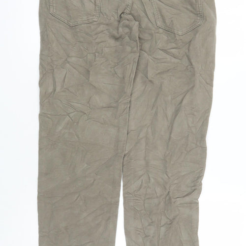 Marks and Spencer Mens Beige Cotton Trousers Size 30 in L33 in Regular Zip - Pockets