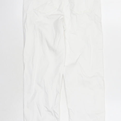 Marks and Spencer Womens White Polyester Straight Jeans Size 8 L25 in Regular Zip - Pockets