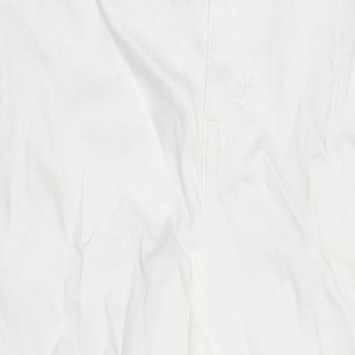 Marks and Spencer Womens White Polyester Straight Jeans Size 8 L25 in Regular Zip - Pockets