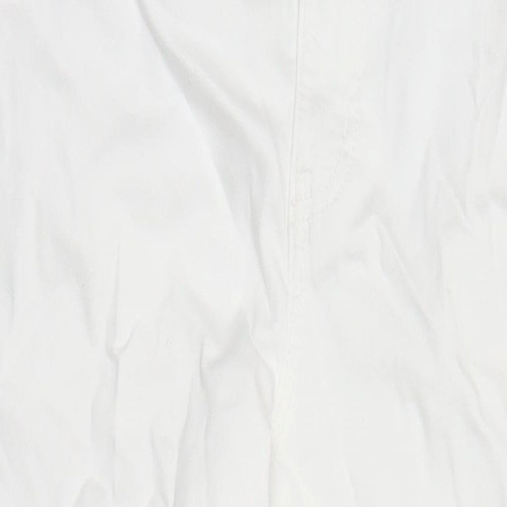 Marks and Spencer Womens White Polyester Straight Jeans Size 8 L25 in Regular Zip - Pockets