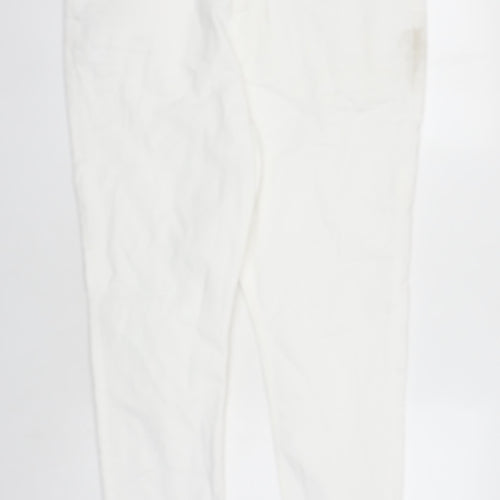 Marks and Spencer Womens White Polyester Skinny Jeans Size 20 L28 in Regular Zip - Pockets