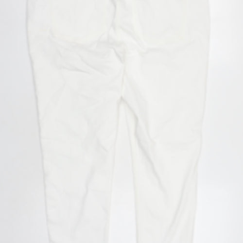 Marks and Spencer Womens White Polyester Skinny Jeans Size 20 L28 in Regular Zip - Pockets