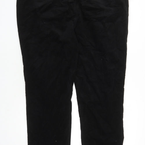 Marks and Spencer Womens Black Cotton Trousers Size 22 L29 in Regular Zip - Pockets