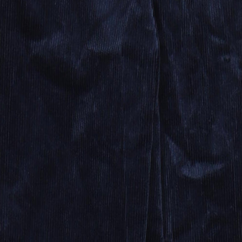 Marks and Spencer Mens Blue Cotton Trousers Size 30 in L33 in Regular Zip - Pockets