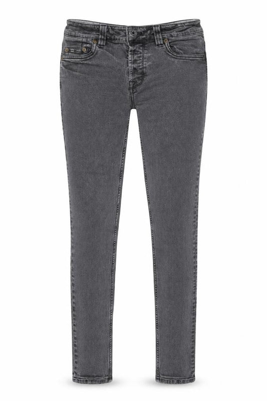 Front view of Only & Sons women’s grey cotton skinny jeans, size UK 28, in, 30-inch leg slim button - pockets
