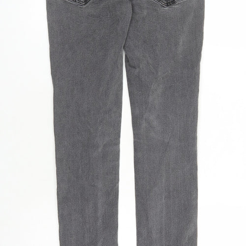 ONLY & SONS Womens Grey Cotton Skinny Jeans Size 28 in L30 in Slim Button - Pockets