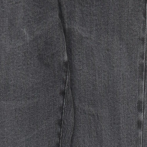 H&M Womens Grey Cotton Straight Jeans Size 28 in L29 in Regular Button - Pockets Low Rise