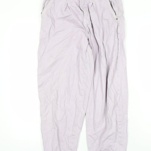 Zara Womens Purple Cotton Tapered Jeans Size 8 L24 in Regular Zip - Pockets