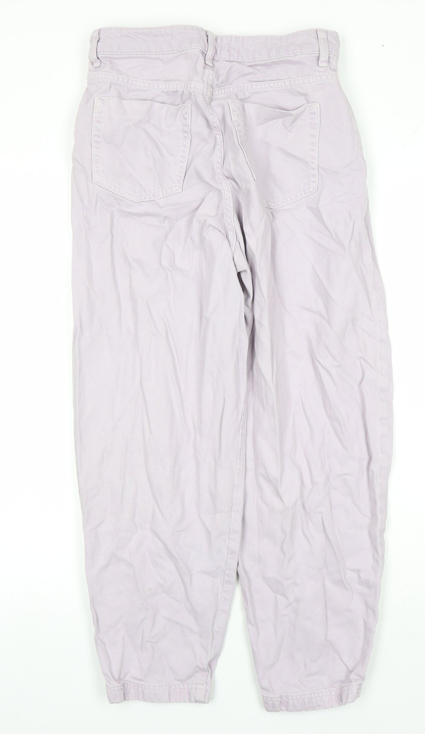 Zara Womens Purple Cotton Tapered Jeans Size 8 L24 in Regular Zip - Pockets