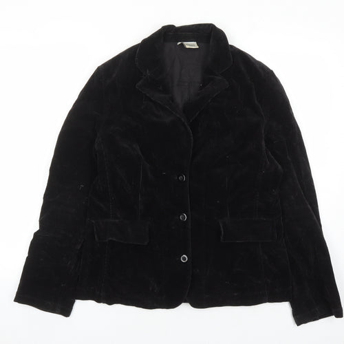 Nienhaus & Lotz Womens Black Jacket Size 14 Button - Pockets