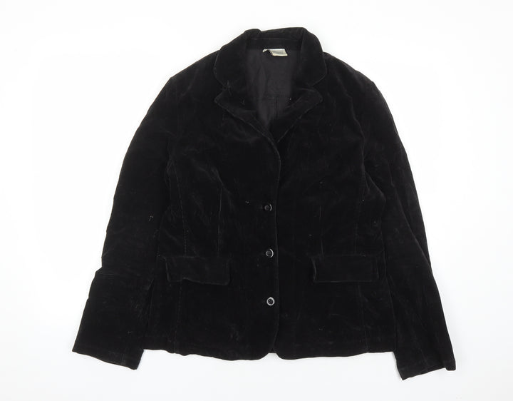 Nienhaus & Lotz Womens Black Jacket Size 14 Button - Pockets