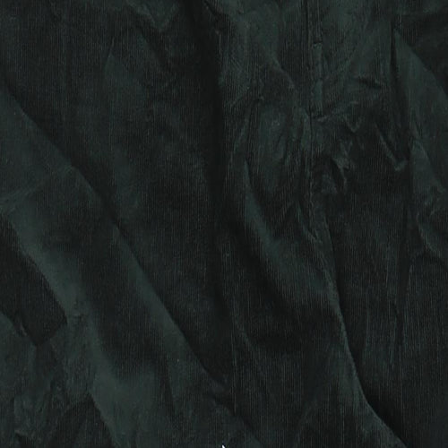 Marks and Spencer Womens Green Cotton Trousers Size 18 L29 in Regular Zip - Pockets