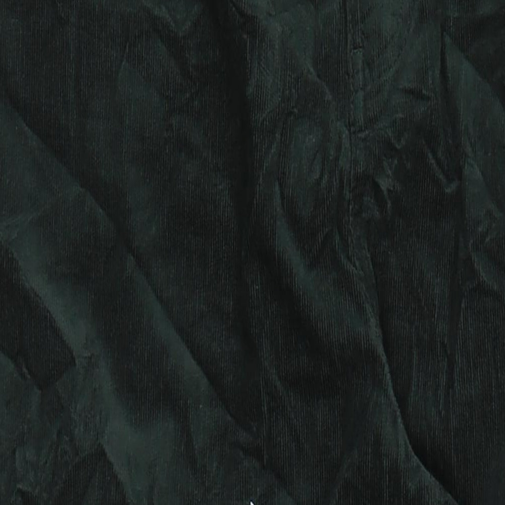 Marks and Spencer Womens Green Cotton Trousers Size 18 L29 in Regular Zip - Pockets