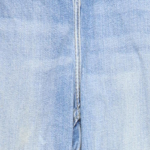 NEXT Womens Blue Cotton Straight Jeans Size 30 in L29 in Slim Zip - Raw Hems Pockets Next Size 13