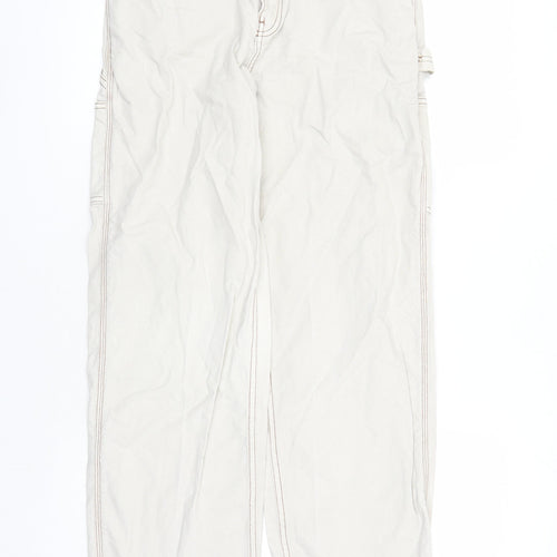ASOS Womens Beige Cotton Straight Jeans Size 8 L31 in Regular Zip - Pockets