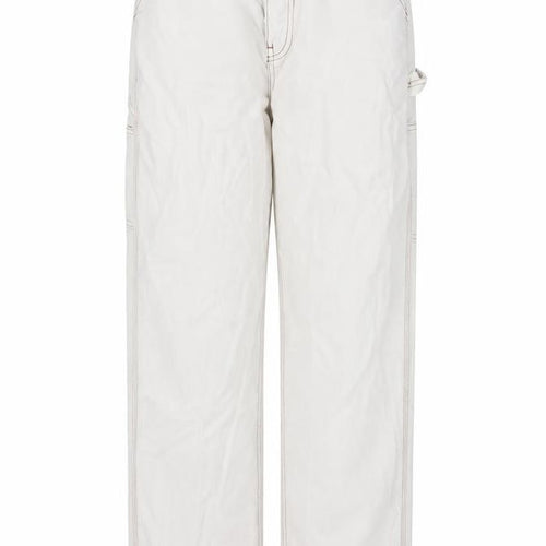 ASOS Womens Beige Cotton Straight Jeans Size 8 L31 in Regular Zip - Pockets