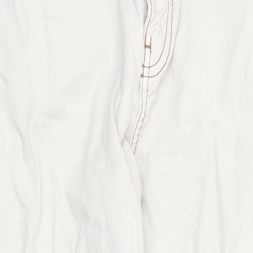 ASOS Womens Beige Cotton Straight Jeans Size 8 L31 in Regular Zip - Pockets
