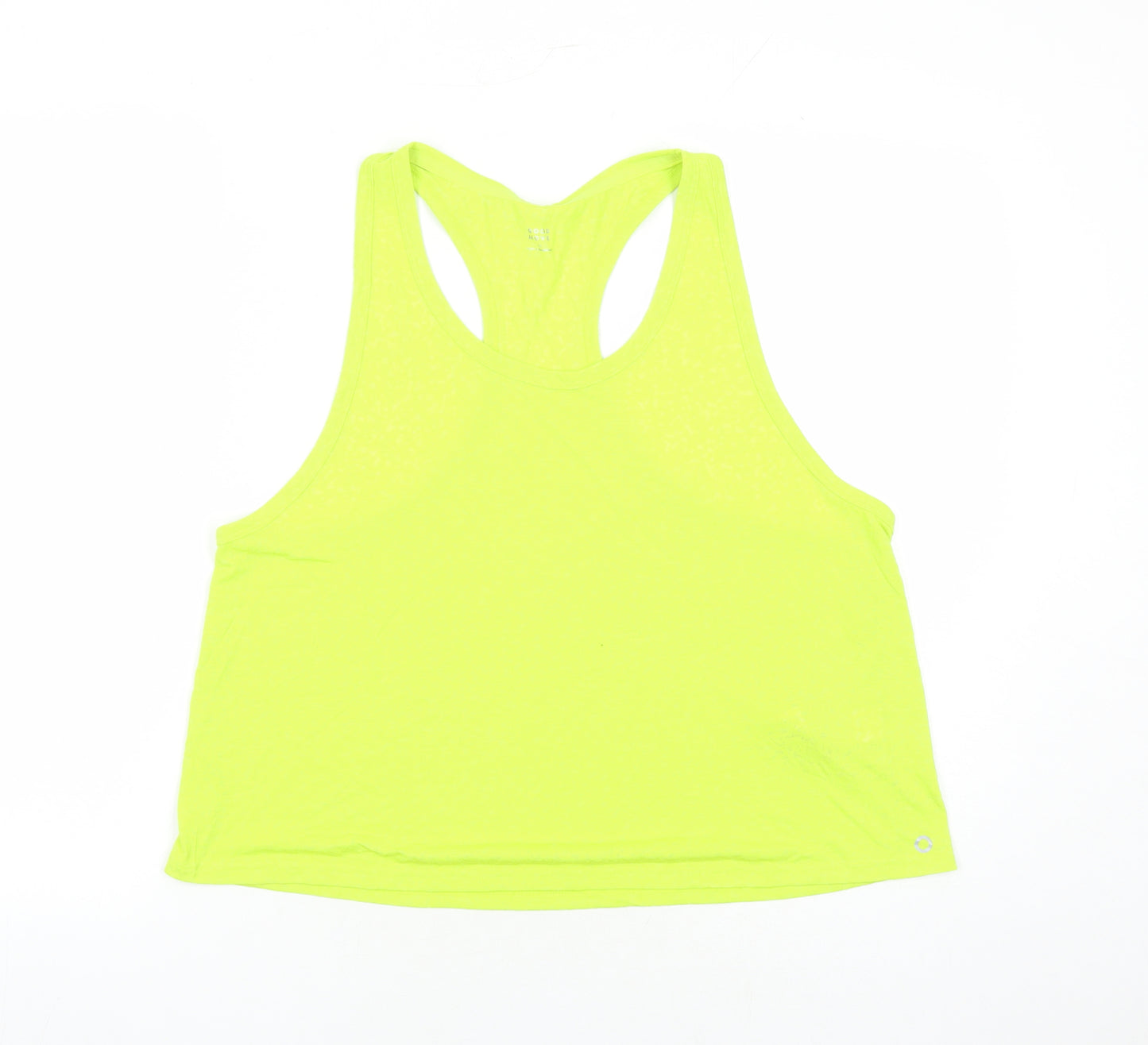 GOODMOVE Womens Green Geometric Polyester Basic Tank Size 16 Round Neck Pullover