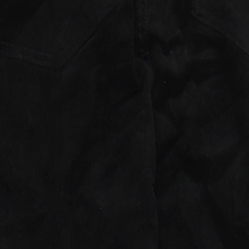 Marks and Spencer Womens Black Cotton Trousers Size 22 L29 in Regular Zip - Pockets