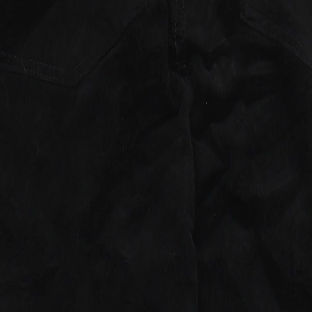 Marks and Spencer Womens Black Cotton Trousers Size 22 L29 in Regular Zip - Pockets