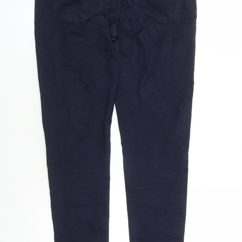 Marks and Spencer Womens Blue Cotton Skinny Jeans Size 10 L30 in Regular Zip - Pockets