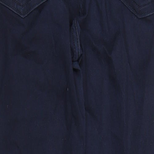 Marks and Spencer Womens Blue Cotton Skinny Jeans Size 10 L30 in Regular Zip - Pockets