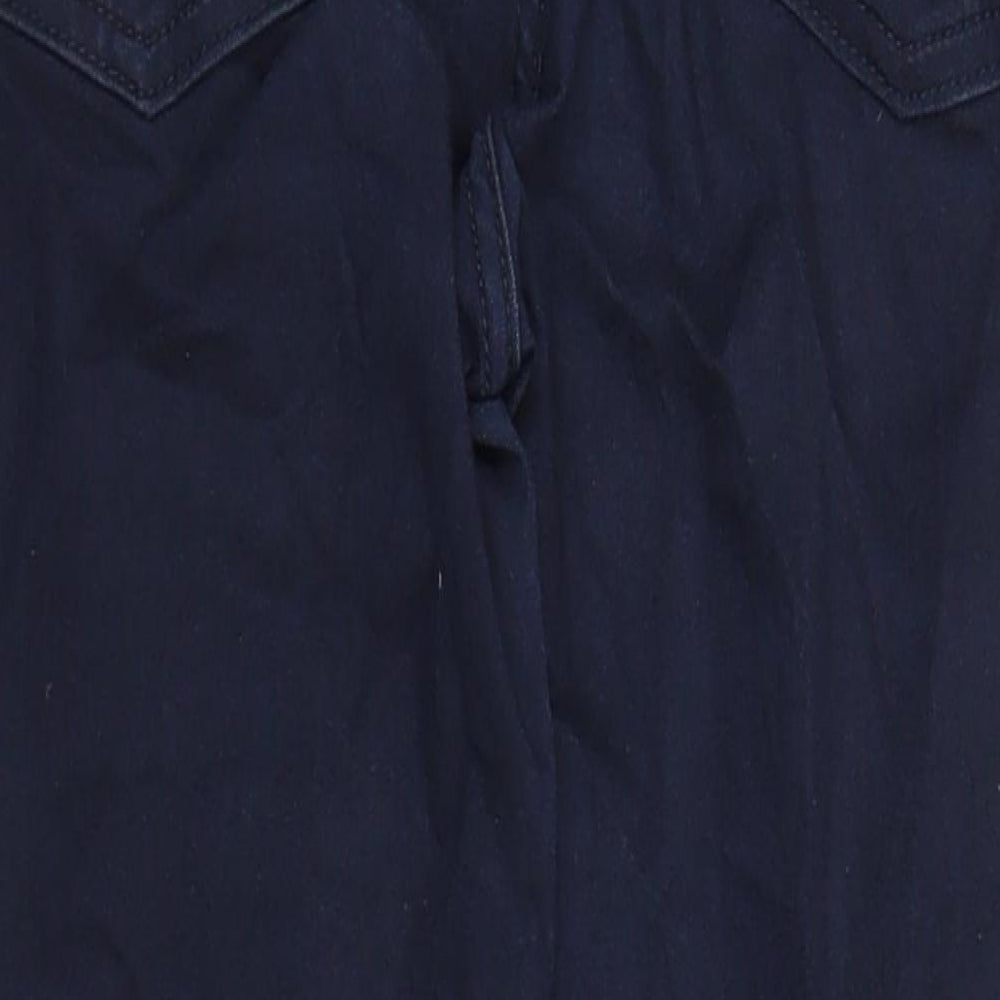 Marks and Spencer Womens Blue Cotton Skinny Jeans Size 10 L30 in Regular Zip - Pockets