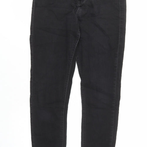 Marks and Spencer Womens Black Cotton Skinny Jeans Size 10 L27 in Regular Zip