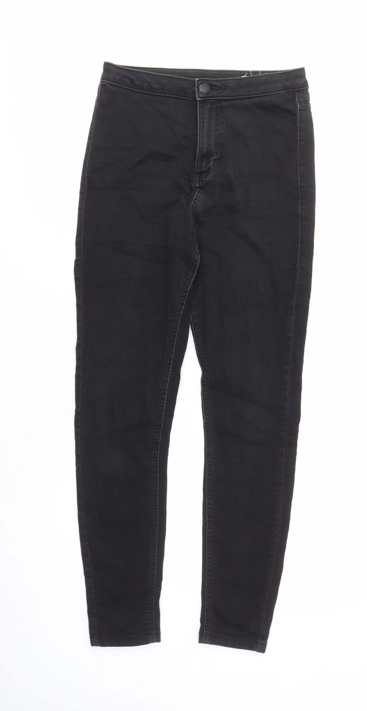 Marks and Spencer Womens Black Cotton Skinny Jeans Size 10 L27 in Regular Zip