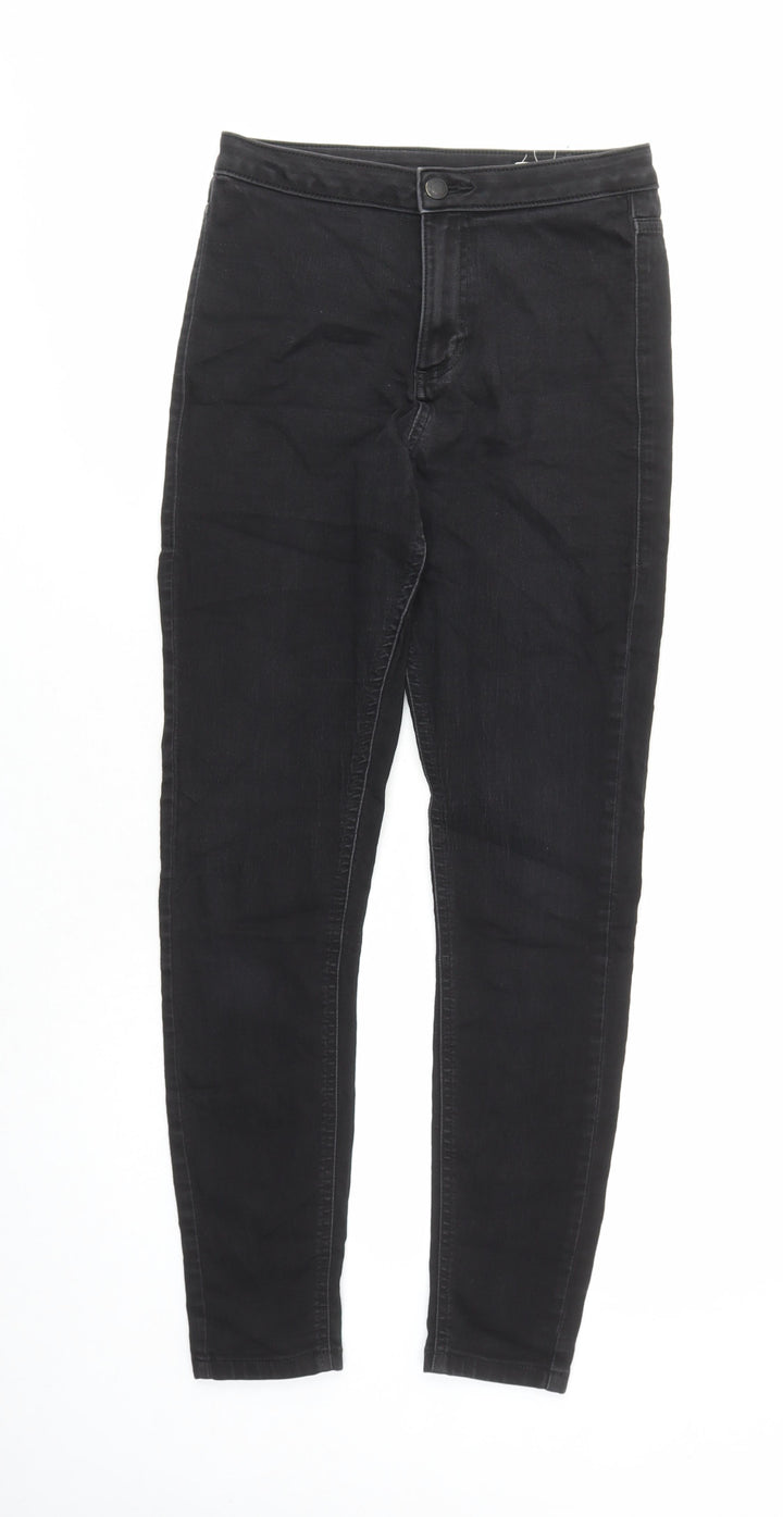 Marks and Spencer Womens Black Cotton Skinny Jeans Size 10 L27 in Regular Zip