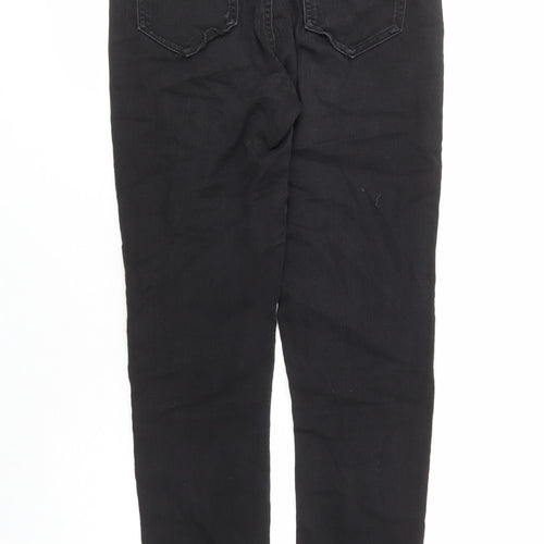 Marks and Spencer Womens Black Cotton Skinny Jeans Size 10 L27 in Regular Zip