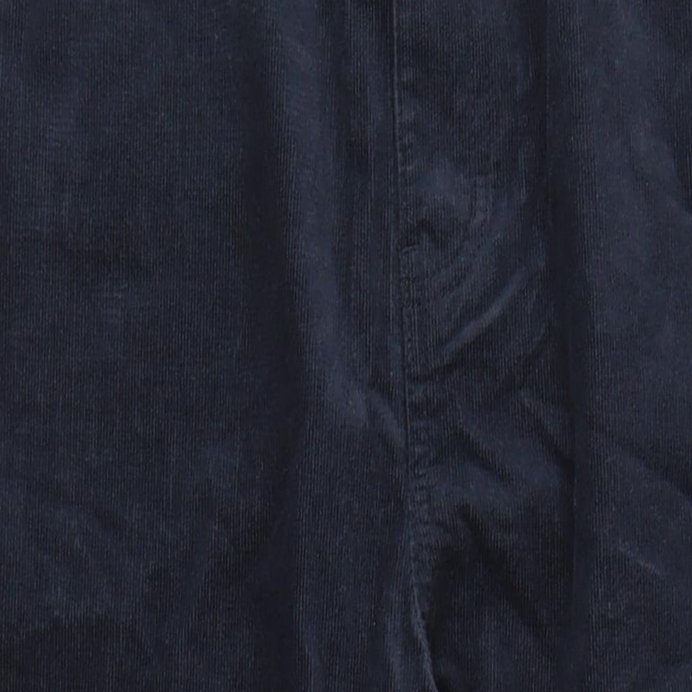 Marks and Spencer Womens Blue Cotton Trousers Size 20 L28 in Regular Zip - Pockets